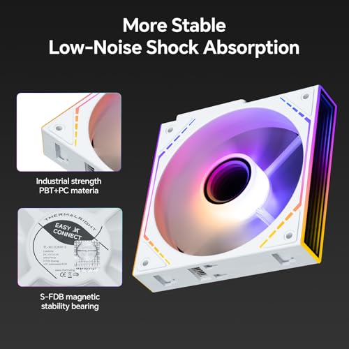 Image of Thermalright TL‑M12QR-S X3 120mm PC Case Fans Reverse Blade, 1500RPM Airflow, ARGB Daisy‑Chain, Infinity‑Mirror Lighting, 3‑Pack | Daisy Chain Wiring, ARGB Fan Blades, Infinity Mirror Lighting