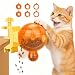 AOFANPET Cat Slow Feeder Puzzle Toy with Clamp Mount, Interactive Spinning Ball Treat Dispenser, Adjustable Feeding Openings for Dry Food, Enrichment Food Dispenser for Indoor/Outdoor, Cats/Small Dogs