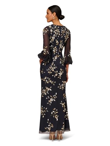 Women's Beaded V Neck Gown2