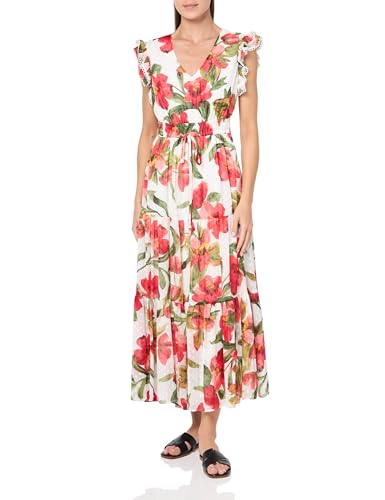 Image of Anne Klein Womens Drawstring Waist Maxi with Ruffle SLVS