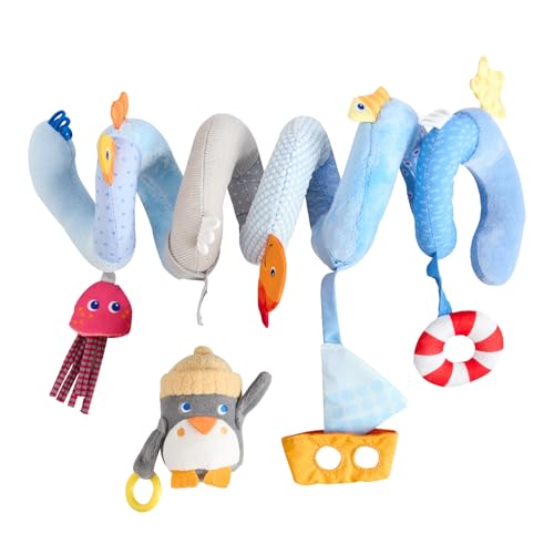 HABA Mobile-Spirale Pinguin – abnehmbare Tier-Figur, Glöckchen und Spiegelfolie, für Kinderwagen und Gitterbett, für Babys ab 0 Jahren, Geschenk zur Geburt – 2012335001