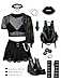 Avidlove Fishnet Crop Top for Women Short Sleeve See Through Shirt O Neck Pullover Blouse Black, XL