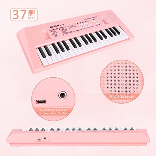 M SANMERSEN Kids Piano Keyboard, Multifunctional 37 Keys Music Piano Keyboard for Kids Portable Piano Electronic Keyboard Educational Piano Toy Birthday for Kids Girls Over 3 Years 8 41wQzu3B78L. AC