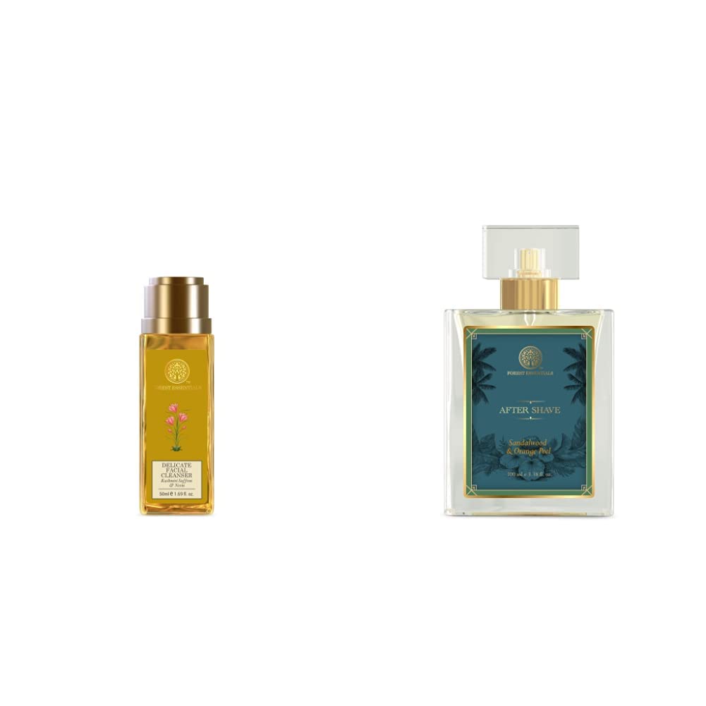 Forest Essentials Delicate Facial Cleanser, Saffron and Neem, 50ml and Sandalwood and Orange Peel After Shave Spray, 100ml-image-17