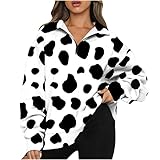 Hoodie Damen Oversize Mädchen Teenager Pullover Mit Zip Winter Elegant Longpullover Gestreift Freizeit Pulli Weich Warm Kapuzenpullover Casual Sweatshirt