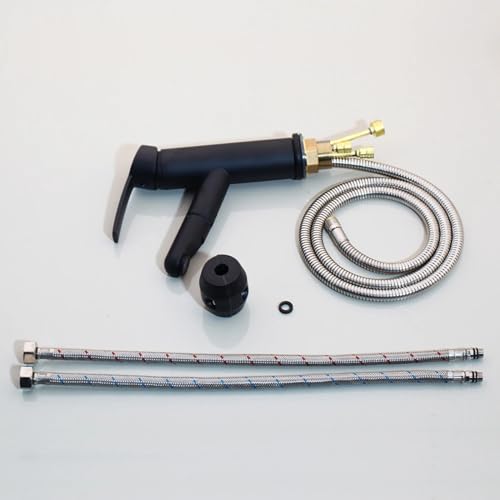 Robinet mitigeur extractible noir eau chaude et froide fluide - 7