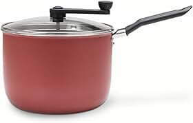 Brinox - Pipoqueira Antiaderente com Tampa de Vidro 4,2L - Cereja