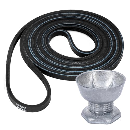 iKEEPOW 341241 Dryer Belt & 8066184 Dryer Motor Pulley Compatible with Whirlpool Maytag Kenmore Dryer, Replaces PS11744884, W10290525, WP8066184VP, AP6011686, 8578565, W10299847, 3389627, 694871