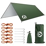 Zamper Tarp Zelt-Plane 3x3m Wasserdicht – Camping Sonnensegel für Sonnenschutz UV-Schutz – Auch für Outdoor & Strand (grün)