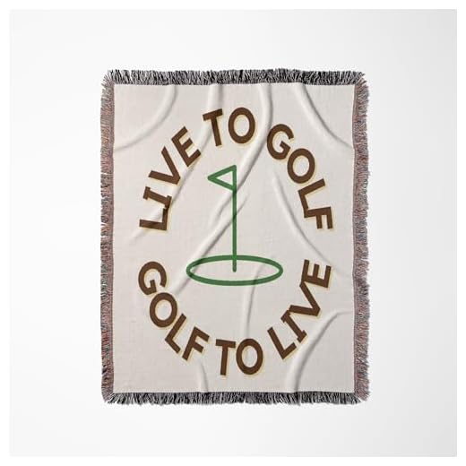 Woven Golf-Themed Tapestry Blanket