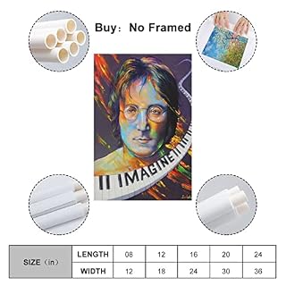 John Lennon (1) Poster rétro vintage – Impression artistique – Peinture sur toile à suspendre pour chambre à coucher… - Les Beatles, Paul McCartney, John Lennon, RIngo Starr, George Harrison John Lennon (1) Poster rétro vintage - Impression artistique - Peinture sur toile à suspendre pour chambre à coucher… – Image 2