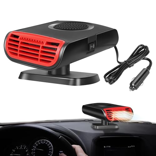 Car Heater, Car Defroster,12V 150W Car Fans Portable Fast Heating Defrost Defogger 2 in1 Heating/Cooling Outlet Plug in Cigarette Lighte Automobile Windscreen Fan for All Cars