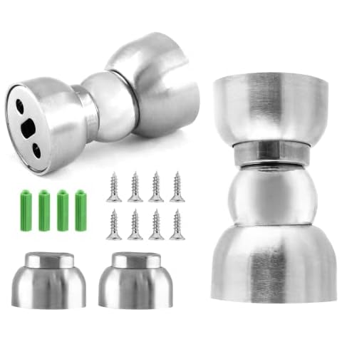 Kemcatui 2 Pcs Magnetic Door Stop, Silver Stainless Steel Magnetic Door Stopper, Heavy Duty Door Holder Door Catch Hold Your Door Open Cover