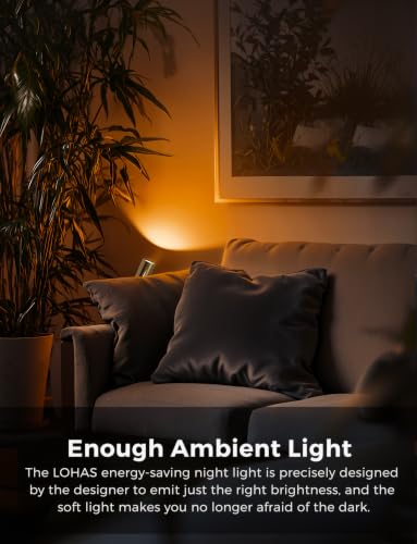 Image of L LOHAS LED Night Lights Plug into Wall,[2-Pack] Wall Spot Lights Indoor | Dusk to Dawn Sensor,1800K Amber Night Lights,for Home Decor Party Bathroom,Hallway