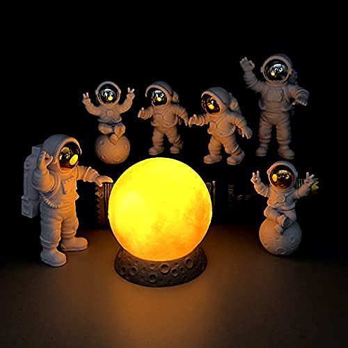 Artovom Astronaut Figures Toys, Astronaut Decor, Astronaut Space Toys Planet Resin Statues, Space Gifts Ornament Desktop Decoration, For Kids Room Bedroom Bookshelf (Silver/White, Walk) #TOP6