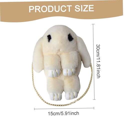 Monedero de conejito peluche con cadena para complementar tus looks diarios 3