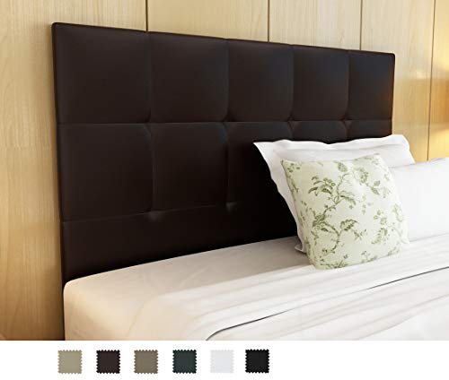 Dormidan- Cabecero Oslo en Polipiel con Acolchado capitoné, 150x115cm (Cama 150, Choco)