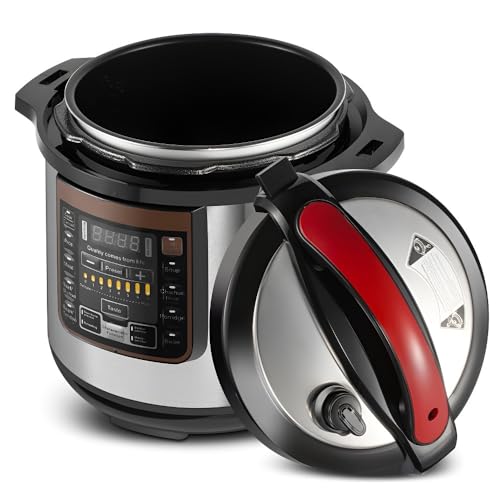 Olla A Presión Eléctrica De 12 L: Multifuncional For Arroz, Sopa Y Guisos. Cocina Con Tapa Abierta. Temporizador Programable. Uso Doméstico.