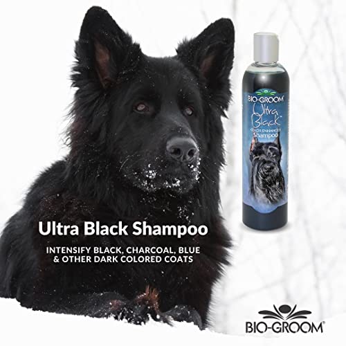 Image of Bio-Groom Ultra Black Colour Enhancing Dog Grooming Shampoo, Controls Matting, Tangling and Fly Away Fur Brings Shine to Dull Coat with Soy Protein, Coconut Oil Prevents Dryness, 355 Milliliter | Enhances Black & Dark Coats