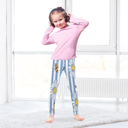 Toddler Girls Leggings Printed Yoga Pants Leggings White Daisy Bee for Kids4