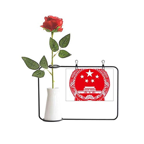 Rose artificielle suspendue rouge décorative pour vase national