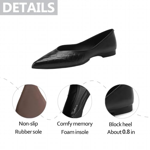 Womens Leather Ballet Flats Comfortable Slip-On Pointed Toe Shallow Mouth Inside Outside Full Leather Casual Shoes for Daily Work Vacation2