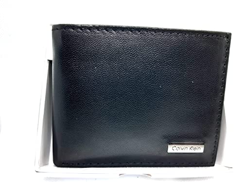 Calvin Klein Men's Genuine Leather Wallet with RFID Protection Black, Black, Standard, American, Black, std, American3