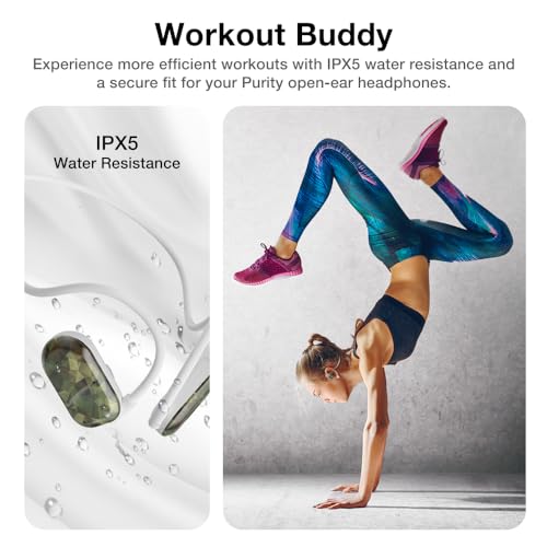 Image of Purity Air Open Ear Headphones - True Air Conduction Wireless Bluetooth Open Ear Earbuds with Dual Mic for iPhone /Android - Secured Long Wearing Comfort, Sports Sweat Resistant (CEDD164)