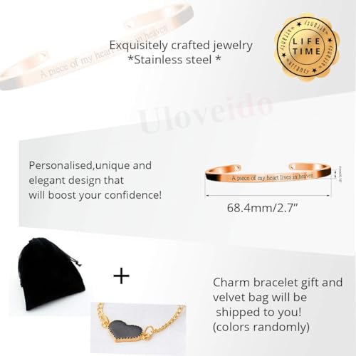 Image of Uloveido Stainless Steel Inspirational Bracelets for Women Engraved Personalized Mantra Initial Motivational Cuff Bangle Y460