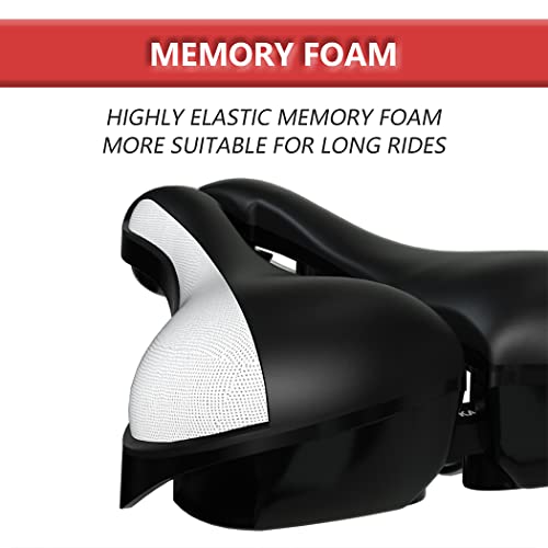 Hugeoaks Width Adjustable Bike Seat, Comfortable Bicycle Seat With Thick Memory Foam, Bike Saddle Suitable For Mountain Bike, Road Bike, City Bike And Stationary Exercise Bike For Men And Women #TOP3