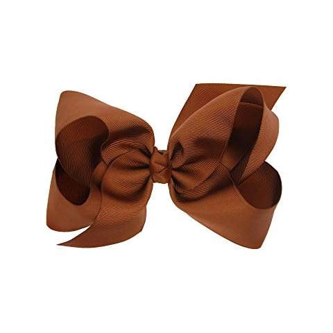 LD DRESS 6" Hair Bows Tiny Boutique Alligator Hairpins Accessories (Brown) Cover