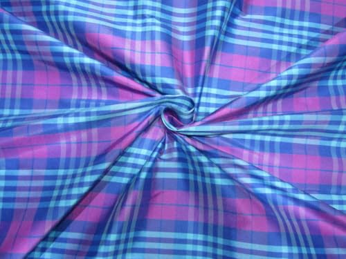 Tissu Dupioni soie pure bleu rose lavande 137 cm pour couture habillement et ameublement