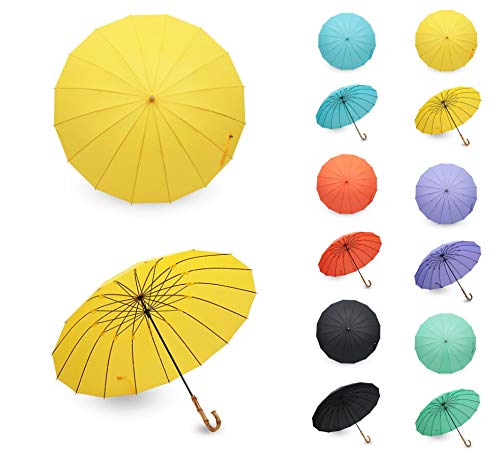 whinge stick umbrella bamboo handle (yellow)