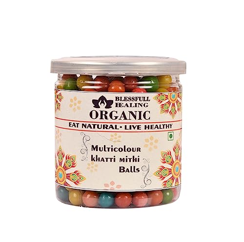 Blessfull Healing Organic Multicolor Khatti Mithi Balls 200 Gram Airtight Container image 4