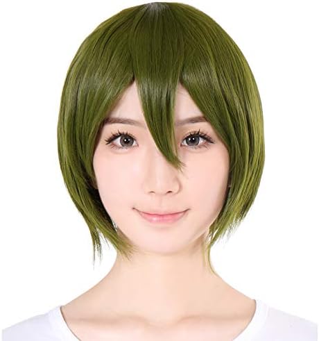 Amazon 富士達 ウィッグ ショート コスプレ フルウィッグ ボブ 男装 ウイッグ ストレート 毛量 多め 緑髪 グリーン 耐熱 かつら ネット付き E02 T2609 コスプレ 仮装 通販