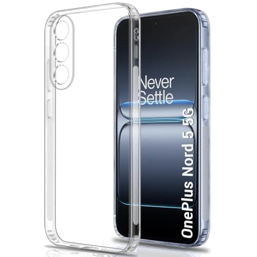 Image of TheGiftKart Back Cover Soft Case for OnePlus Nord 5 5G | Best Camera Protection | Inbuilt Dust Plugs & Anti-Slip Grip | Ultra Clear Slim Back Cover Case for OnePlus Nord 5 5G (Silicone, Transparent)