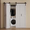 TOPDONED 72"(36" x 2) x 84" Bi-Fold Sliding Barn Door, H-Frame Closet Door, Two 3.3 FT Sliding Door Hardware Kit, Pre-Drilled for Easy Assembly, Waterproof PVC Surface, Solid Wood, White