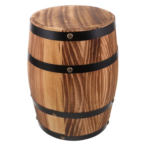 VICASKY Weinfasshocker aus Massivholz 27cm Rustikaler Gartenhocker und Beistelltisch für Innen Außen Vintage Fassmöbel für Terrasse Werkstatt Badezimmer und Küstenhaus