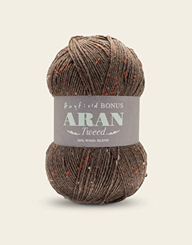 Sirdar Hayfield Bonus Aran Tweed, Chestnut Tweed (624), 400g, Brown F011-0624, Chestnut Tweed Brown