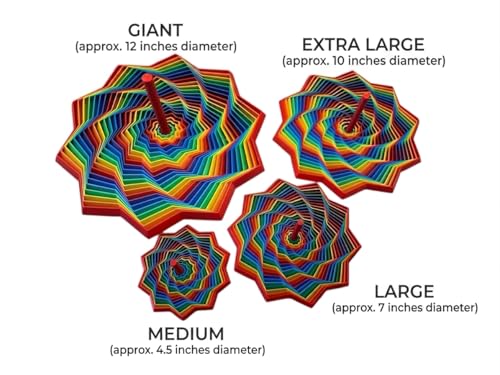 Image of Expanded Sensory Fidget Star with Handle - Visually Captivating and Satisfyingly Noisy! (True Rainbow, Extra Large)