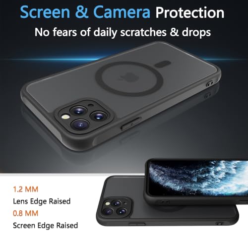 Image of for iPhone 11 pro Case [Compatible with Magsafe]Translucent Matte Phone Cover, [10 FT Military Grade Drop Protection] Slim Durable Shockproof Protective Bumper (Black Magnetic, iPhone 11 pro)
