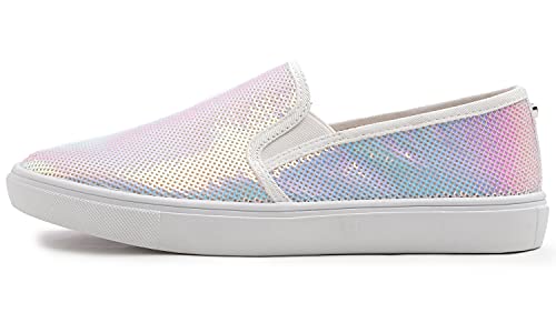 Image of FEVERSOLE Women's Fashion Sparkle Sequin Embellished Sneaker Party Holiday Casual Shoes