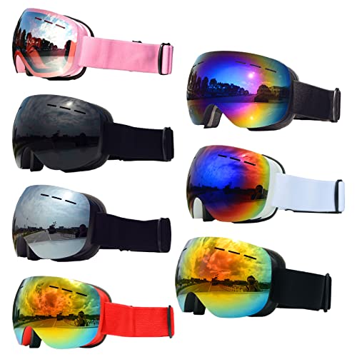 Image of bnf Magnetic Ski Goggles Windproof Glasses for Adults Black Frame Red Lenses | Sporting Goods | Winter Sports | Clothing | Goggles & Sunglasses
