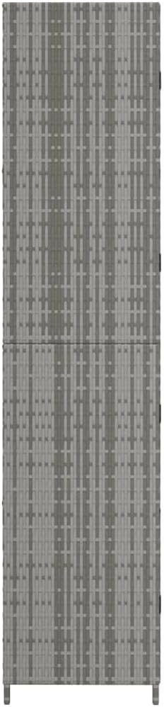 Garden Storage Cabinet Gray,Outdoor Storage Cabinet,Industrial Modern Style,Multi-Function Cabinet,Patio Storage Cabinet,for Patio,Garden,Veranda,Backyard,Indoor,Outdoor,23.2"x15.7"x70.9" Poly Rattan