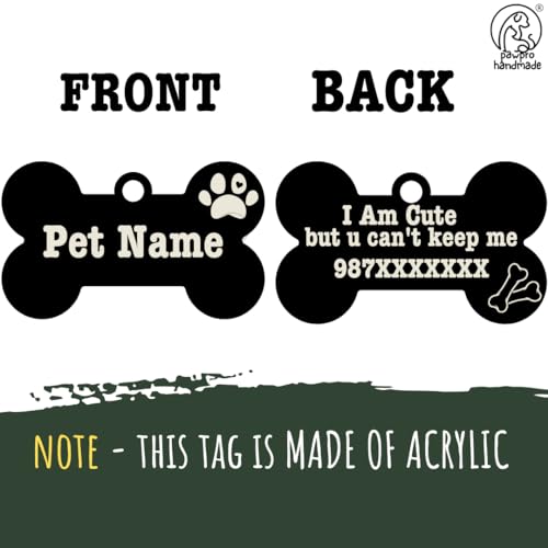 Image of PawPro Personalized Dog Collar with Name Tag, Soft Nylon Pet Collar with Custom Bone Shape ID Tag, Adjustable Dog Neck Belt with Stainless Steel Buckle for Small, Medium & Large Dogs (Olive, Large)