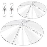 iBorn Schaltflächen für Vogelfüttern, 19,5 übergroße Vogelfütterabdeckung für Regenschutz, Vollständiger Schutz für Füttern im Freien, Kausicherer PC, Packung von 2, Clear
