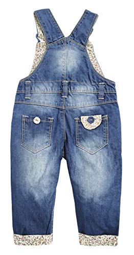KIDSCOOL SPACE Baby Little Kids Cute Denim Embroidered Fashion Jean Overalls2