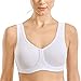 Produktbild SYROKAN Damen Starker Halt Sports BH Weiches Cup mit Bügel für Große Größen Weiss 85E