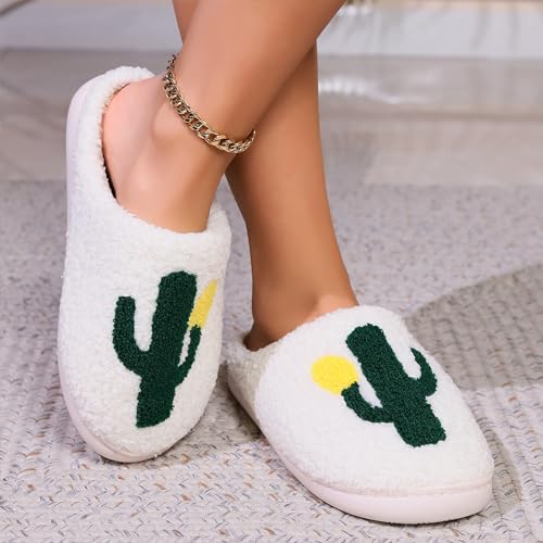 Christmas Slippers Reindeer Slippers for Women and Men Holiday Halloween Slippers Indoor Bedroom Fluffy Warm Fleece Slippers Winter Soft Cozy Home Non-Slip Soft Plush Slip-on Wool Lined House Shoes - Image 2