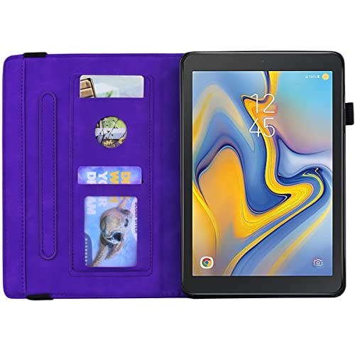 Étui Samsung Galaxy Tab A 8.0 T387 en cuir violet avec porte-carte